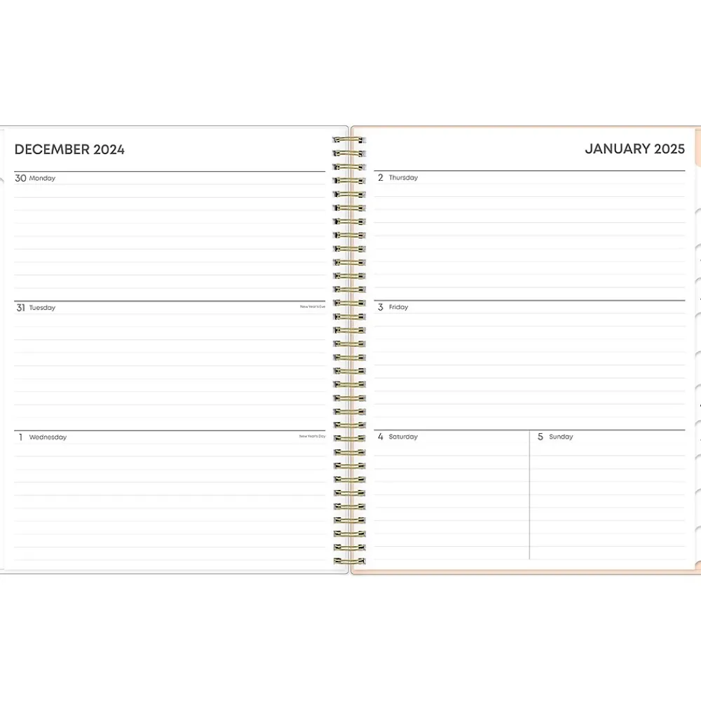2025 Planners|Blue Sky 2025 Natalya 8.5" x 11" Weekly & Monthly Planner, Plastic Cover, Pink/White (148764-25)