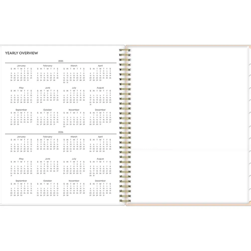 2025 Planners|Blue Sky 2025 Natalya 8.5" x 11" Weekly & Monthly Planner, Plastic Cover, Pink/White (148764-25)