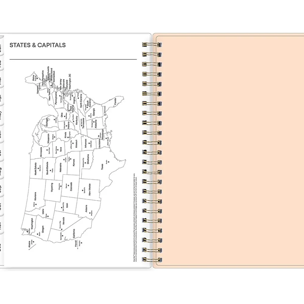 2025 Planners|Blue Sky 2025 Natalya 5" x 8" Weekly & Monthly Planner, Plastic Cover, Pink/White (148769-25)