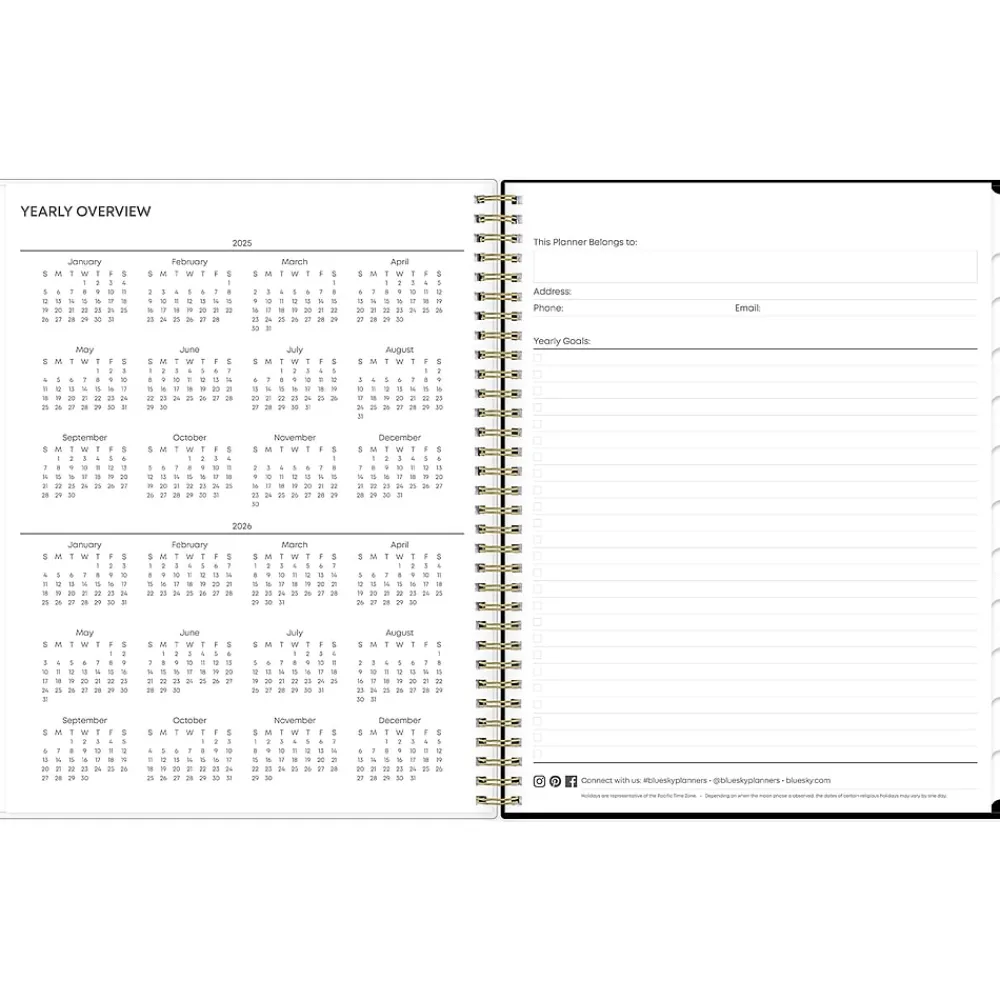 2025 Planners|Blue Sky 2025 Nevaeh 8.5" x 11" Weekly & Monthly Planner, Plastic Cover, Multicolor (143945-25)