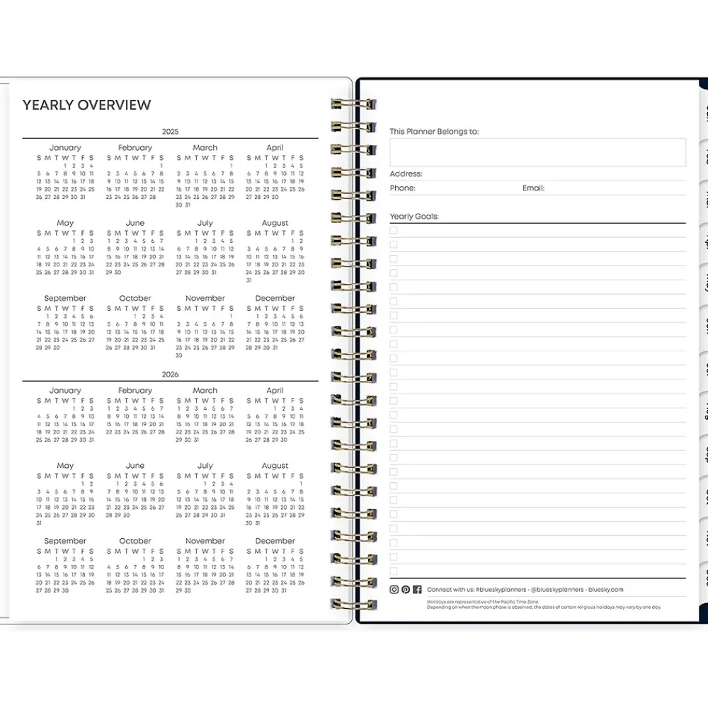 2025 Planners|Blue Sky 2025 Nightfall 5" x 8" Weekly & Monthly Planner, Plastic Cover, Multicolor (150779)