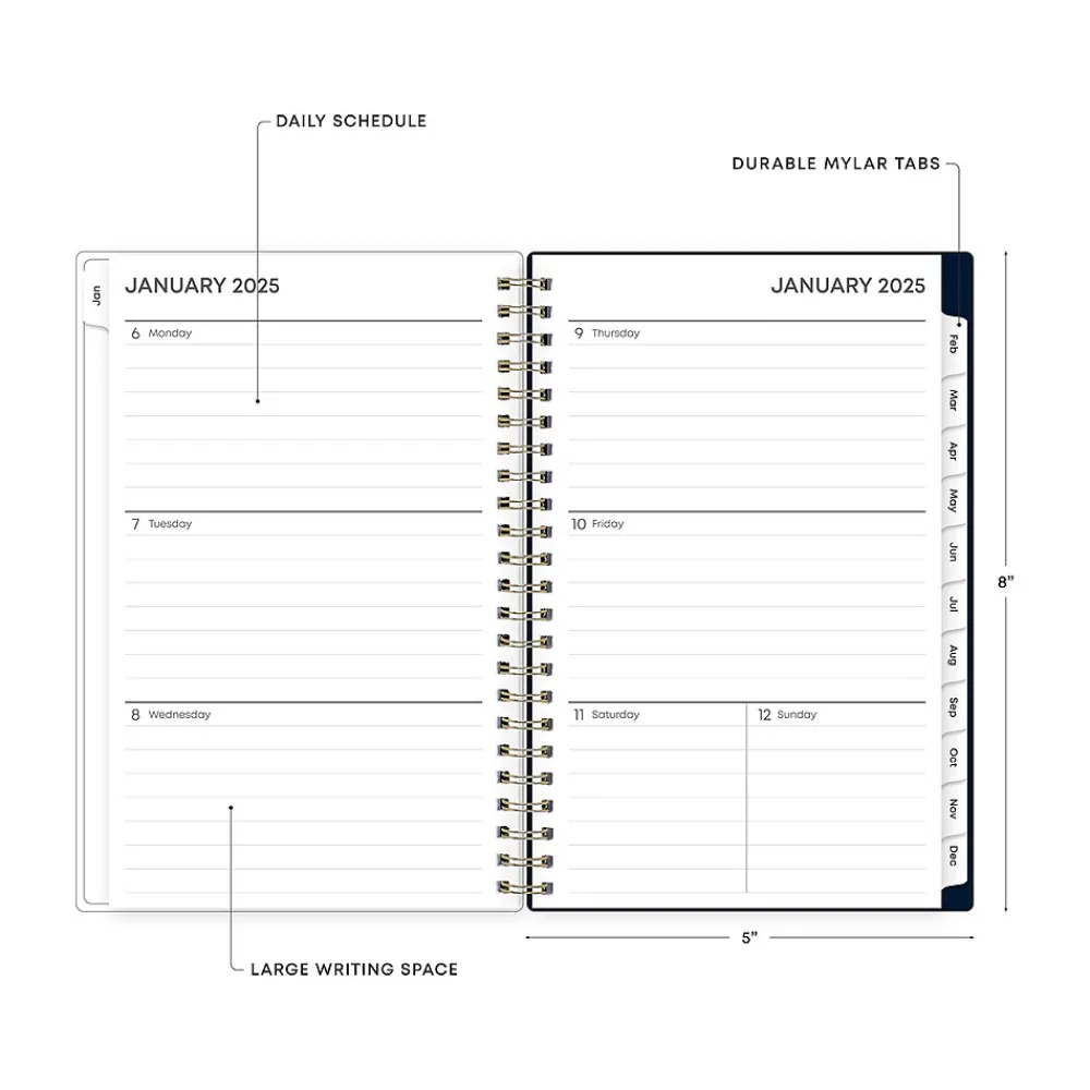 2025 Planners|Blue Sky 2025 Nightfall 5" x 8" Weekly & Monthly Planner, Plastic Cover, Multicolor (150779)