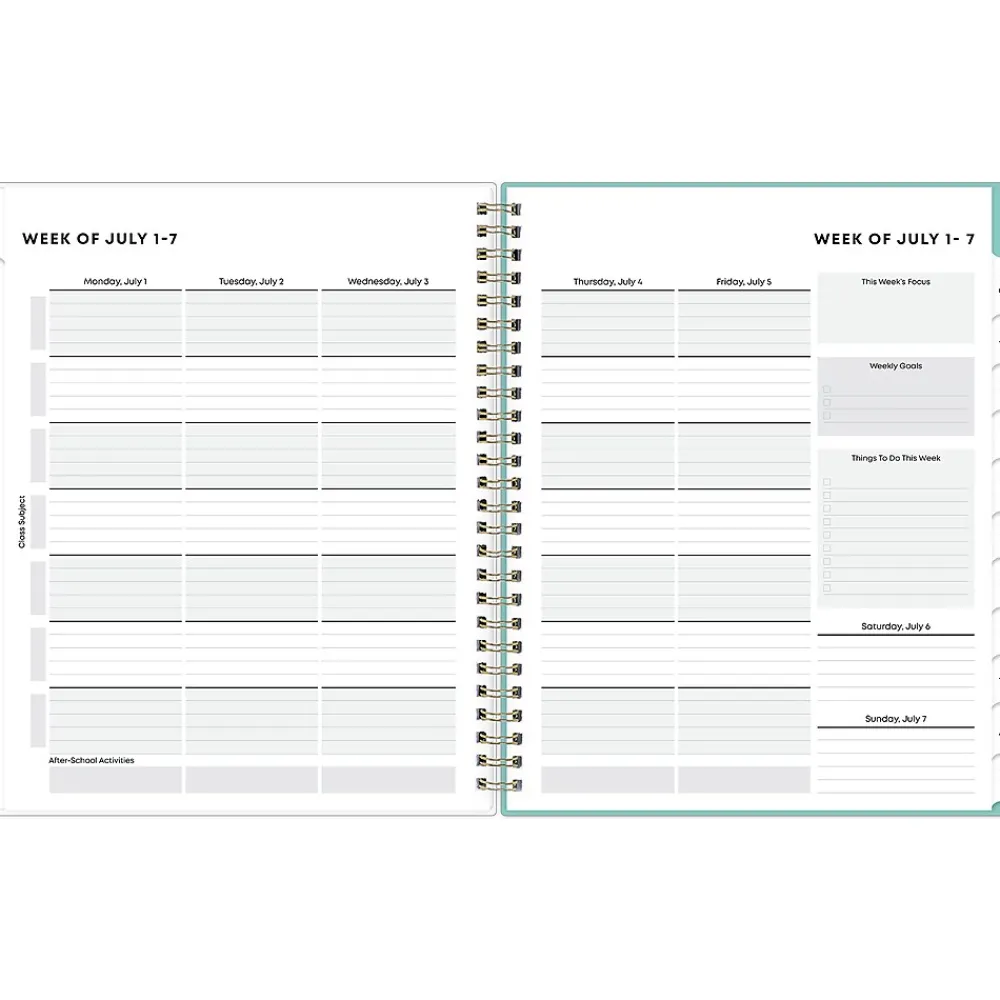 Academic Planners|Blue Sky 2024-2025 Ombre Map 7" x 9" Academic Weekly & Monthly Student Planner, Plastic Cover, Multicolor (145019)