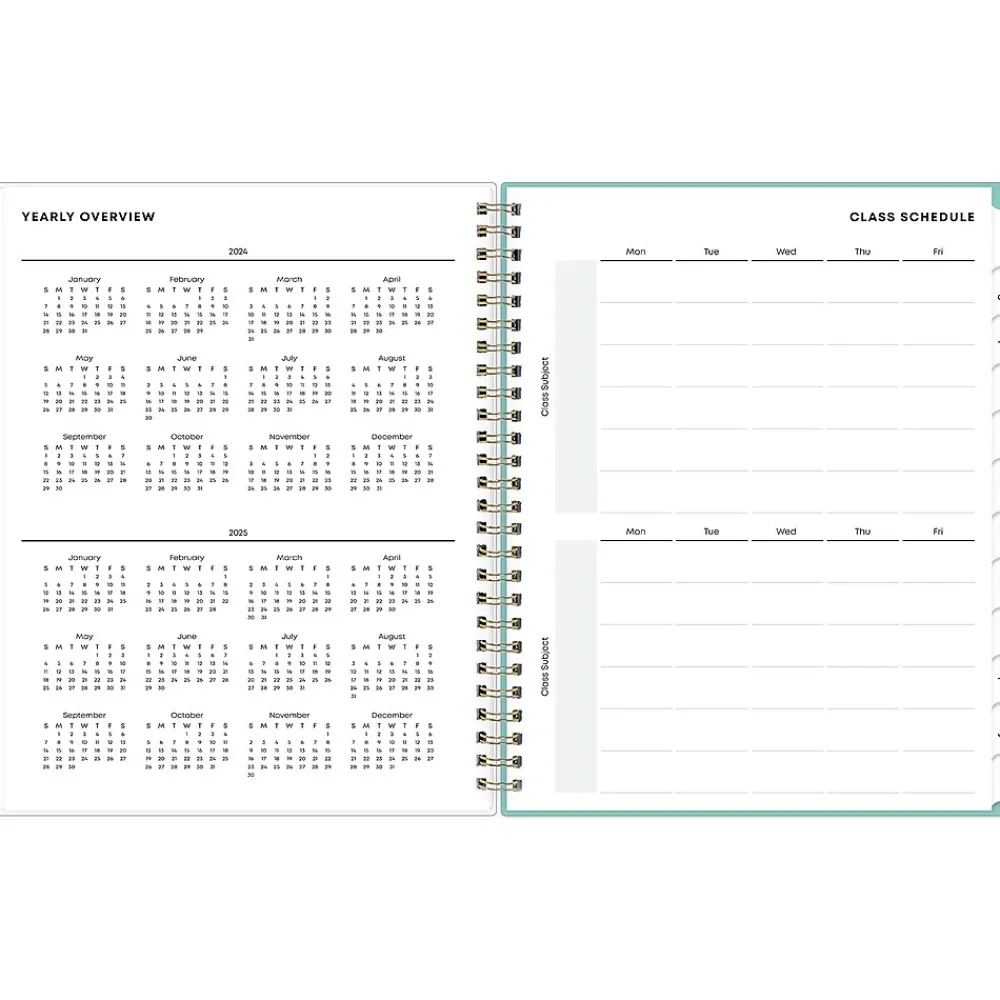 Academic Planners|Blue Sky 2024-2025 Ombre Map 7" x 9" Academic Weekly & Monthly Student Planner, Plastic Cover, Multicolor (145019)