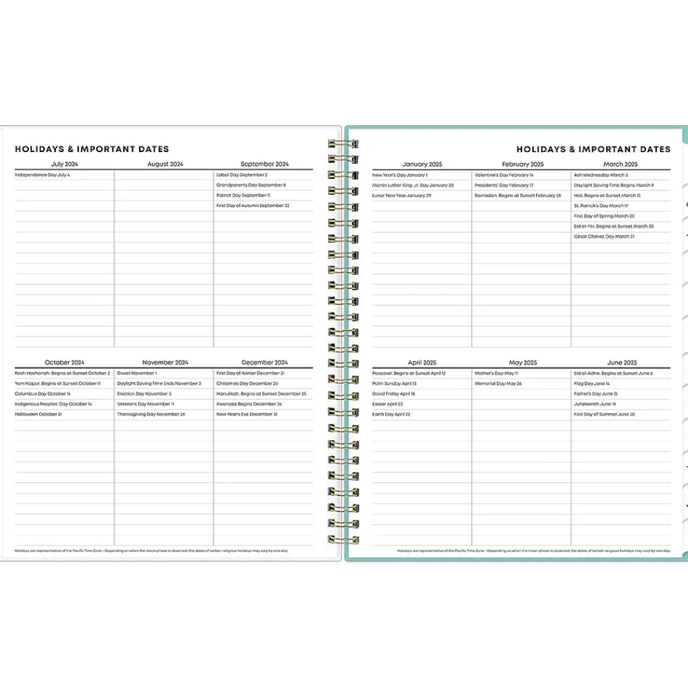 Academic Planners|Blue Sky 2024-2025 Ombre Map 7" x 9" Academic Weekly & Monthly Student Planner, Plastic Cover, Multicolor (145019)
