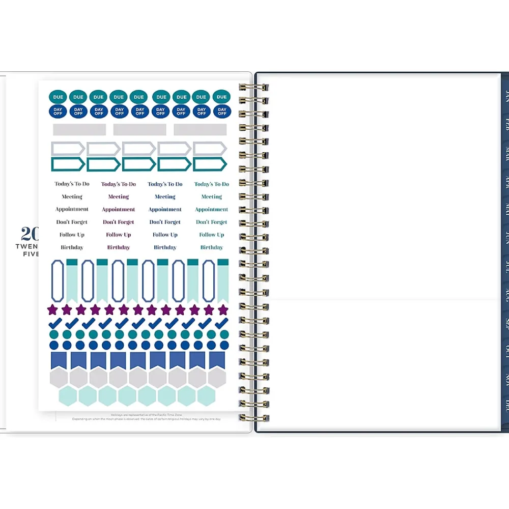 2025 Planners|Blue Sky 2025 Ombre Sky 5.88" x 8.63" Weekly & Monthly Planner, Plastic Cover, Blue/Pink (147982)