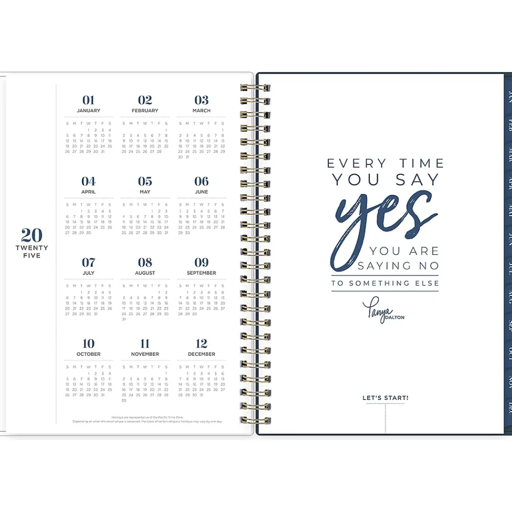 2025 Planners|Blue Sky 2025 Ombre Sky 5.88" x 8.63" Weekly & Monthly Planner, Plastic Cover, Blue/Pink (147982)