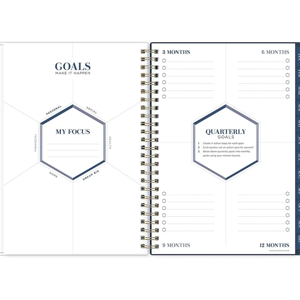 2025 Planners|Blue Sky 2025 Ombre Sky 5.88" x 8.63" Weekly & Monthly Planner, Plastic Cover, Blue/Pink (147982)