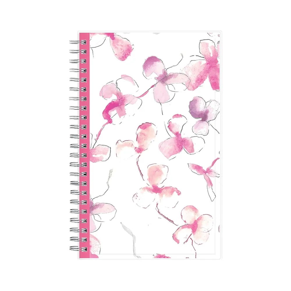 2025 Planners|Blue Sky 2025 Orchid 5" x 8" Weekly & Monthly Planner, Plastic Cover, White/Pink (142084-25)
