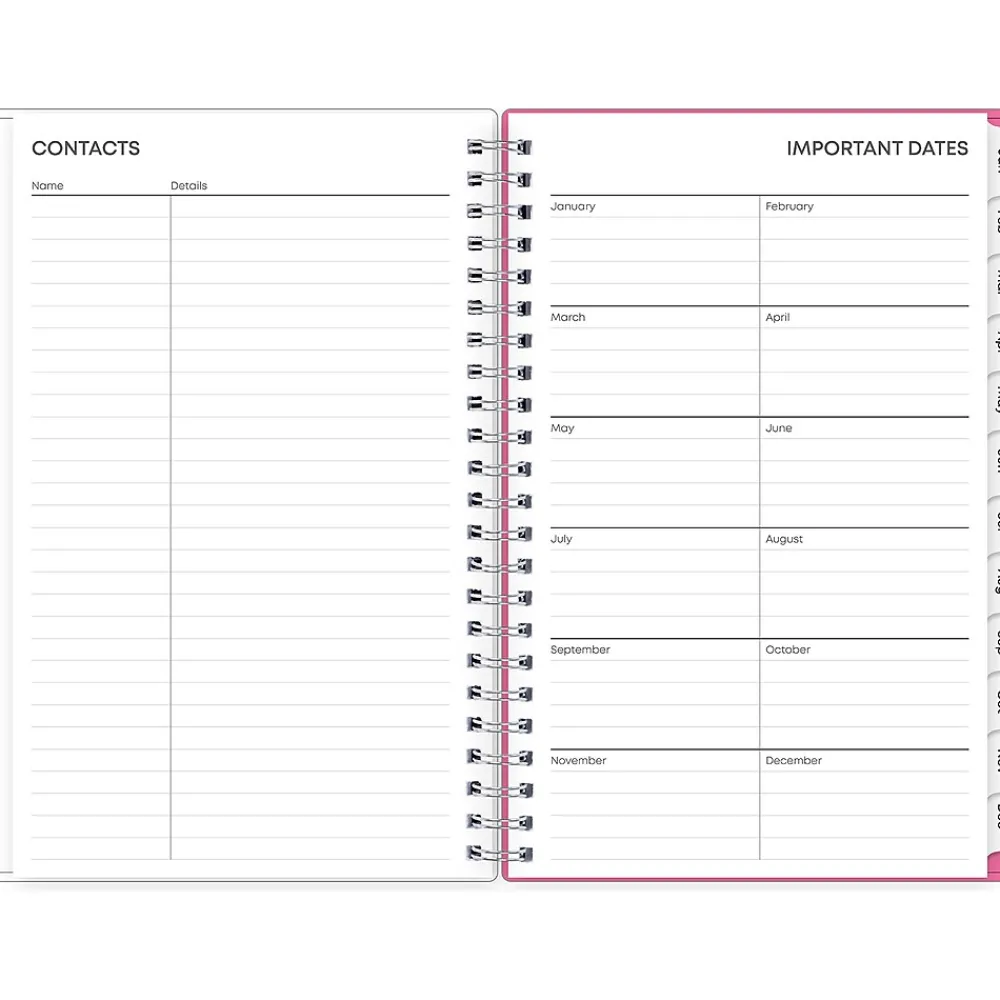 2025 Planners|Blue Sky 2025 Orchid 5" x 8" Weekly & Monthly Planner, Plastic Cover, White/Pink (142084-25)
