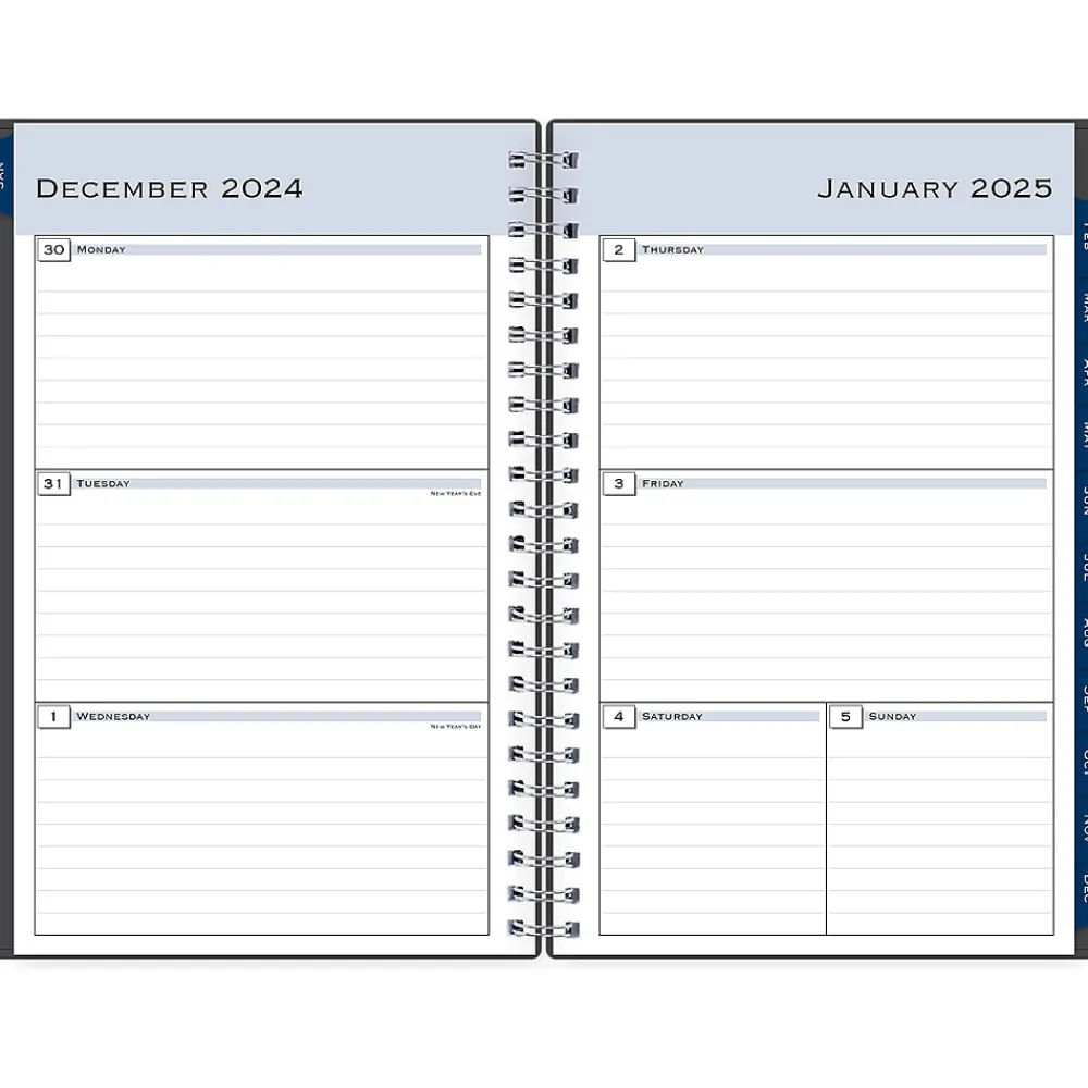 2025 Planners|Blue Sky 2025 Passages 5.88" x 8.63" Weekly & Monthly Planner, Plastic Cover, Charcoal Gray (100010-25)