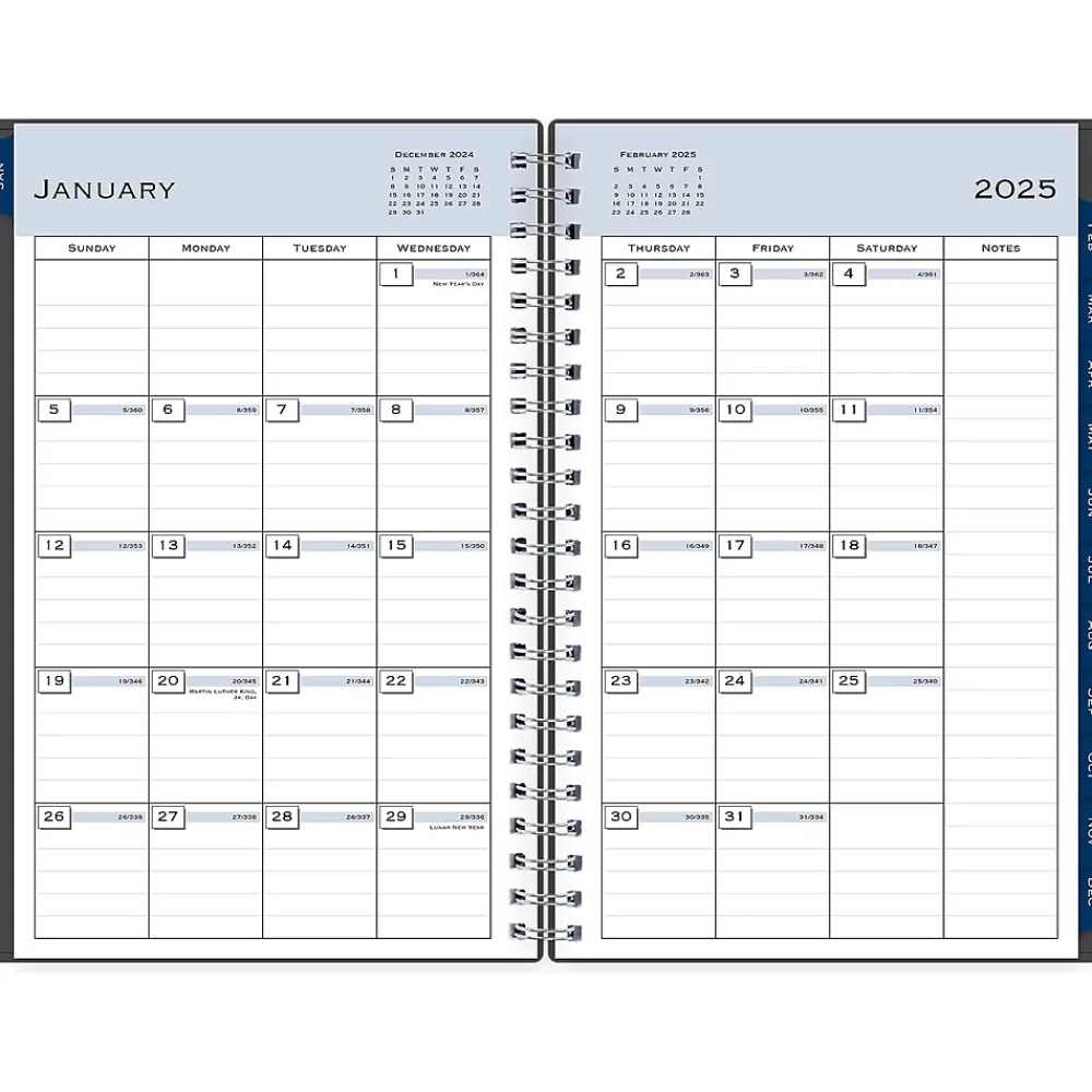 2025 Planners|Blue Sky 2025 Passages 5.88" x 8.63" Weekly & Monthly Planner, Plastic Cover, Charcoal Gray (100010-25)