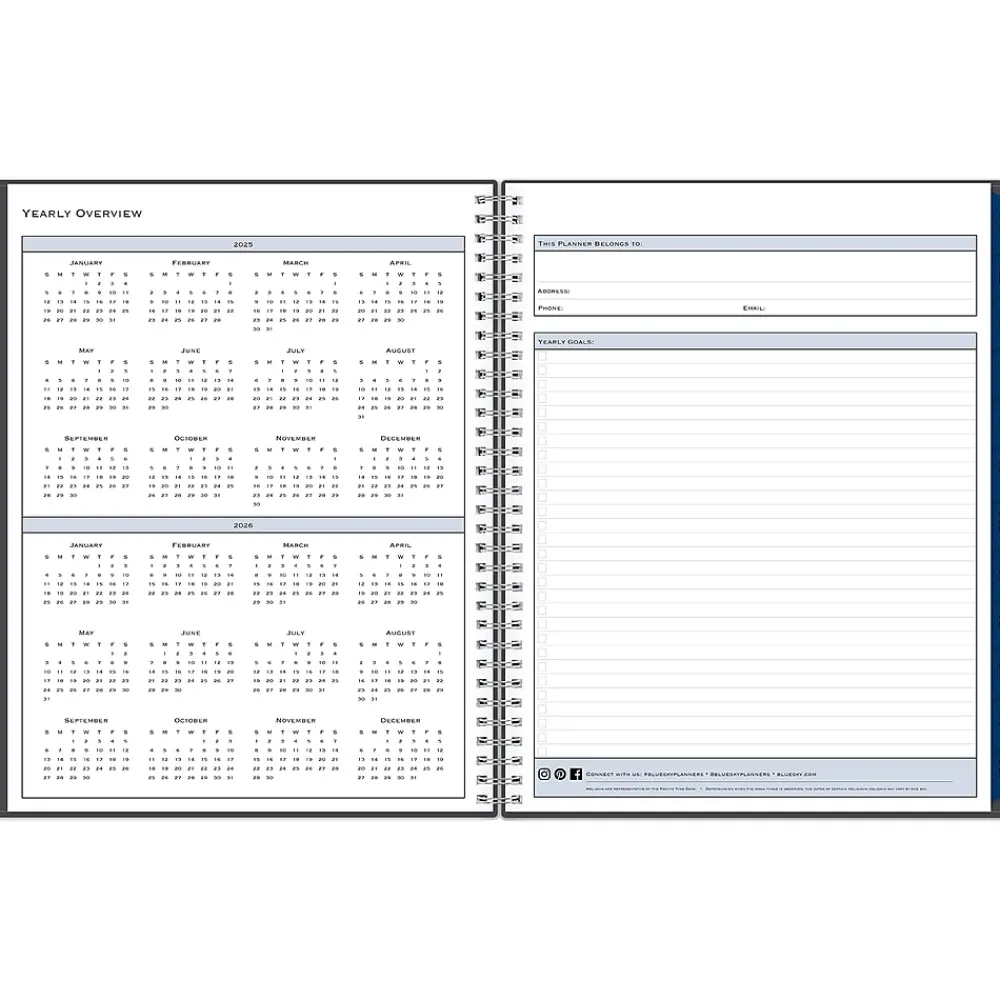 2025 Planners|Blue Sky 2025 Passages 8.5" x 11" Weekly & Monthly Appointment Book, Plastic Cover, Charcoal Gray (100009-25)