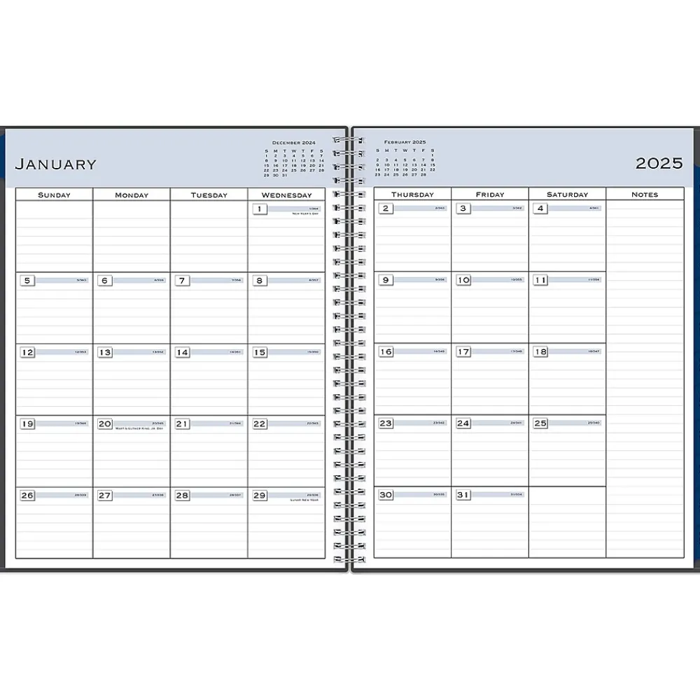 2025 Planners|Blue Sky 2025 Passages 8.5" x 11" Weekly & Monthly Planner, Plastic Cover, Charcoal Gray (100008-25)