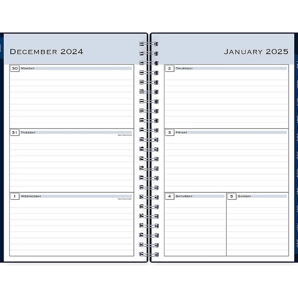 2025 Planners|Blue Sky 2025 Passages 5" x 8" Weekly & Monthly Planner, Plastic Cover, Navy Blue (148657-25)