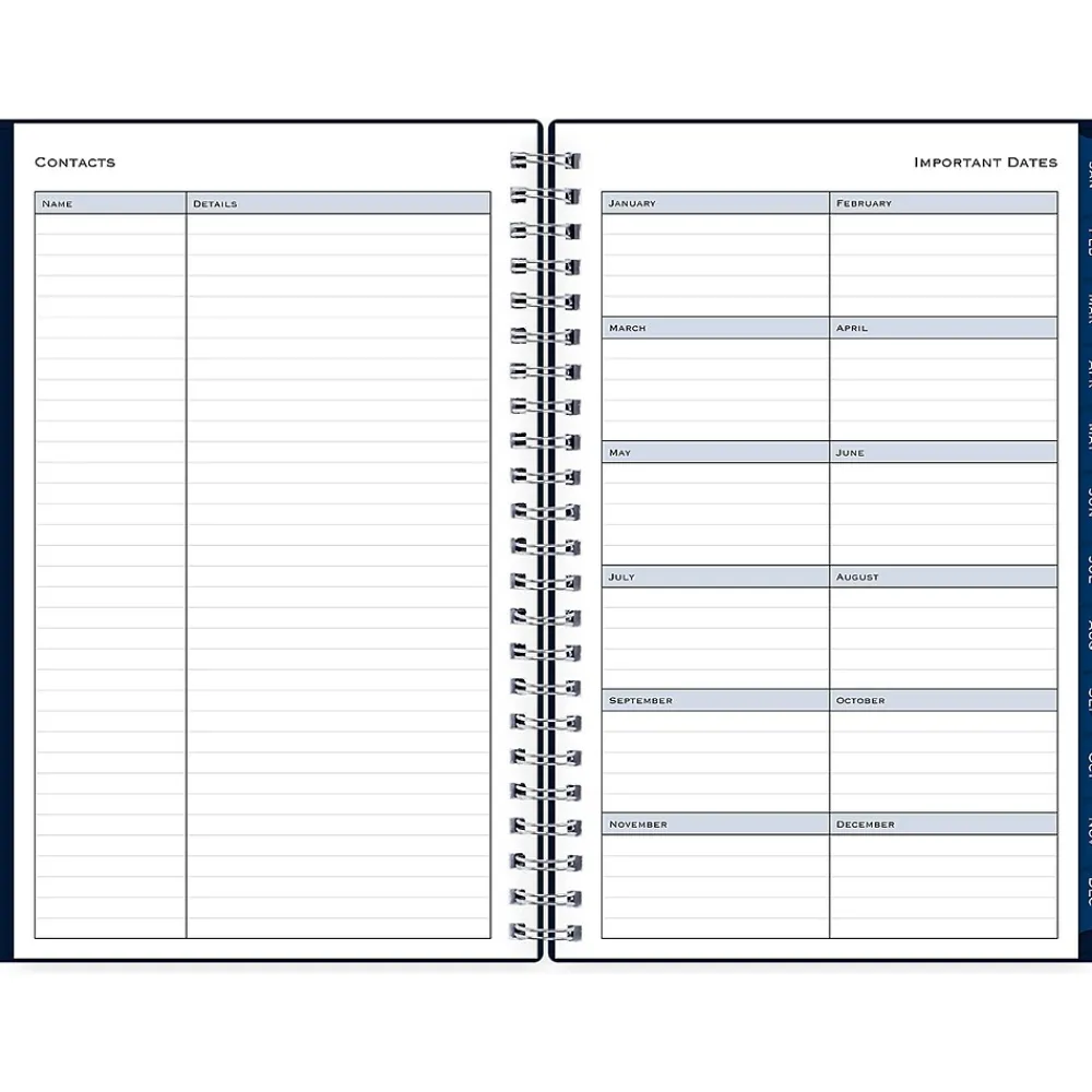 2025 Planners|Blue Sky 2025 Passages 5" x 8" Weekly & Monthly Planner, Plastic Cover, Navy Blue (148657-25)