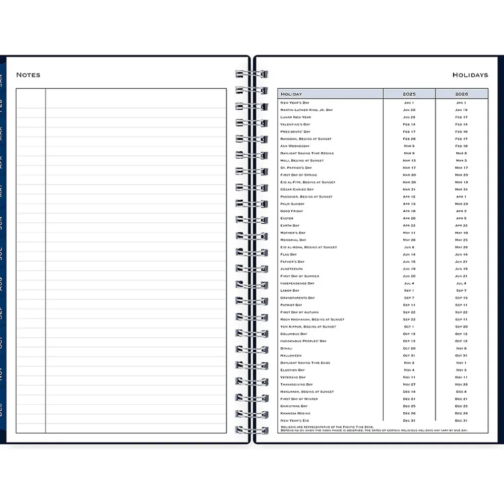2025 Planners|Blue Sky 2025 Passages 5" x 8" Weekly & Monthly Planner, Plastic Cover, Navy Blue (148657-25)
