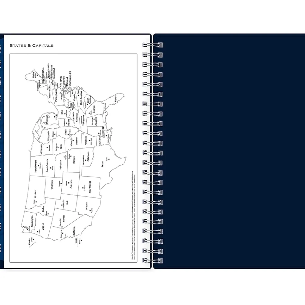2025 Planners|Blue Sky 2025 Passages 5" x 8" Weekly & Monthly Planner, Plastic Cover, Navy Blue (148657-25)