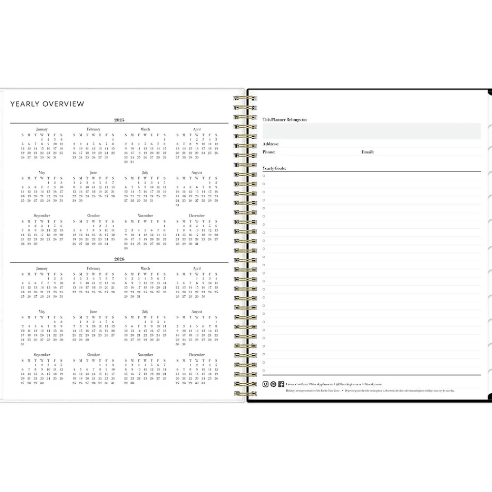2025 Planners|Blue Sky 2025 Petiti 8.5" x 11" Weekly & Monthly Planner, Plastic Cover, Multicolor (149082)