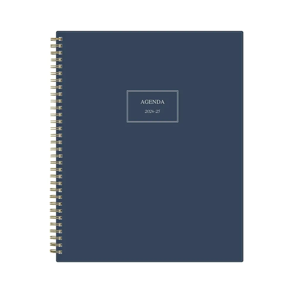 Academic Planners|Blue Sky 2024-2025 Pucker 8.5" x 11" Academic Weekly & Monthly Planner, Plastic Cover, Navy (146759)
