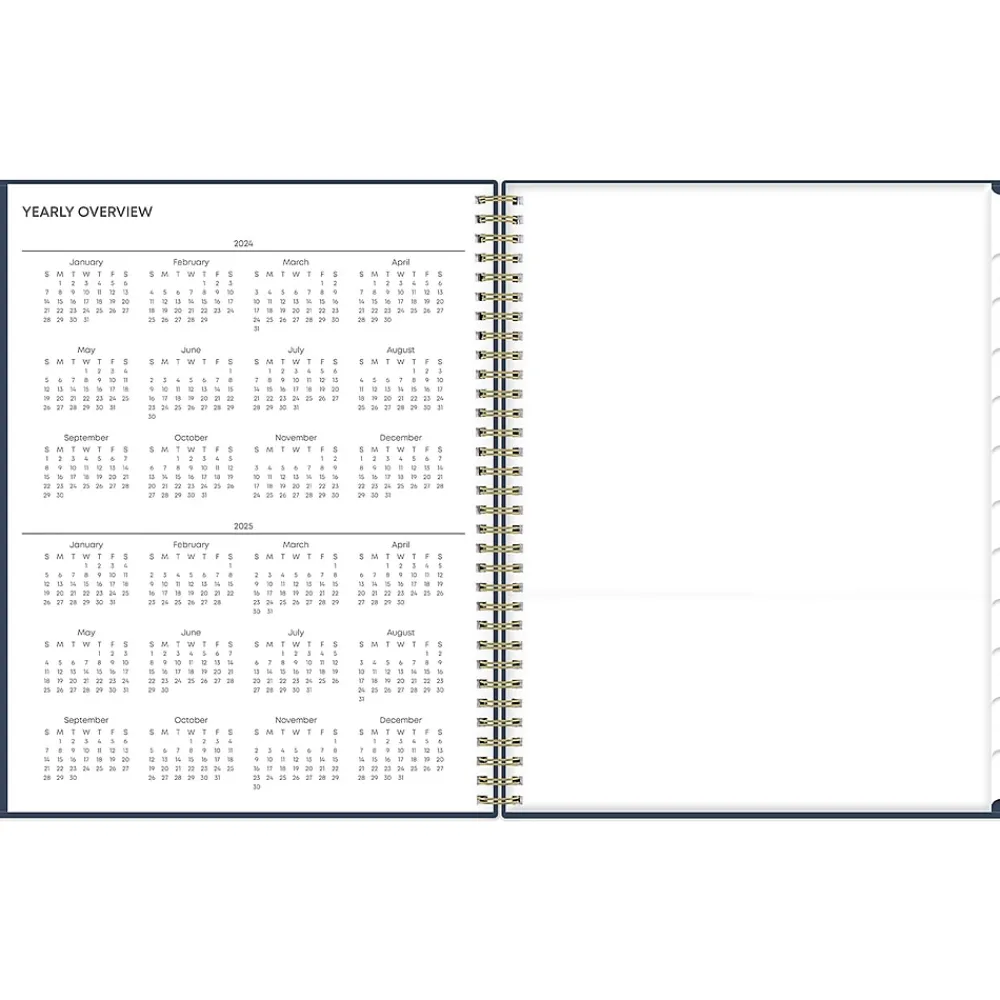 Academic Planners|Blue Sky 2024-2025 Pucker 8.5" x 11" Academic Weekly & Monthly Planner, Plastic Cover, Navy (146759)
