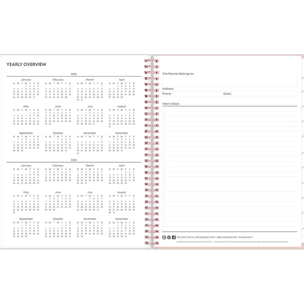 2025 Planners|Blue Sky 2025 Quilted Garden 8.5" x 11" Weekly & Monthly Planner, Plastic Cover, Multicolor (152481)
