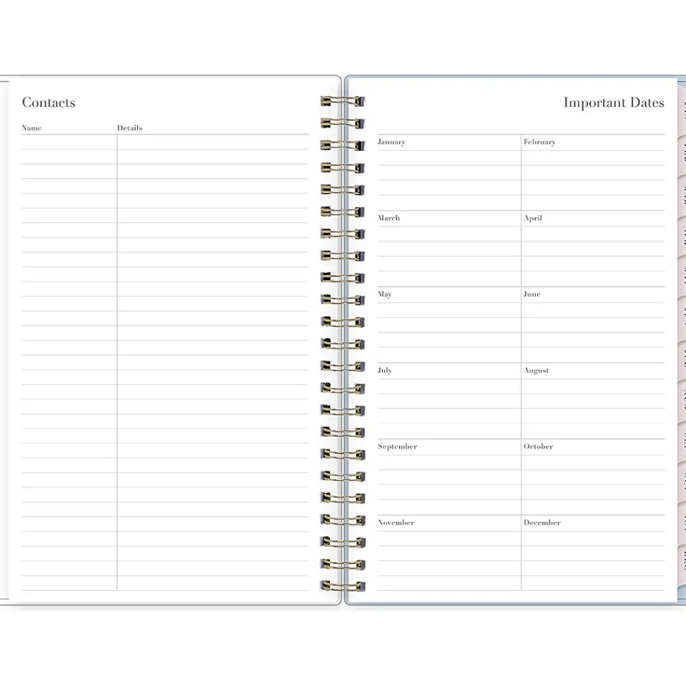 2025 Planners|Blue Sky 2025 Rachel Parcell Parcella 5" x 8" Weekly & Monthly Planner, Plastic Cover, Blue/White (151202)
