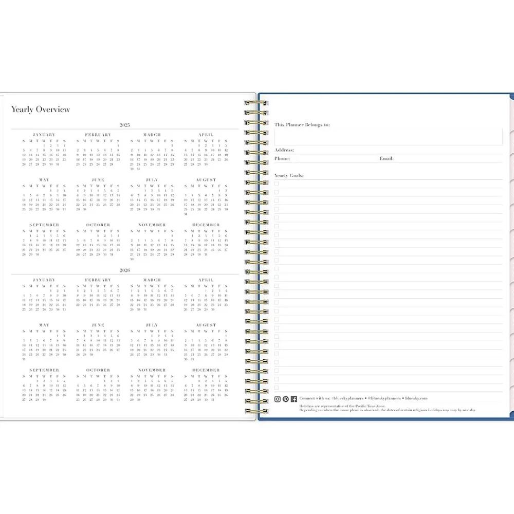 2025 Planners|Blue Sky 2025 Rachel Parcell Tressa 8.5" x 11" Weekly & Monthly Planner, Plastic Cover, Multicolor (151193)