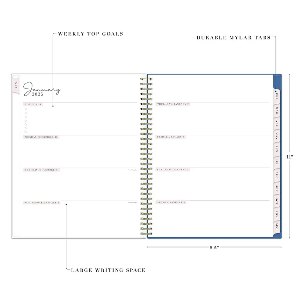 2025 Planners|Blue Sky 2025 Rachel Parcell Tressa 8.5" x 11" Weekly & Monthly Planner, Plastic Cover, Multicolor (151193)