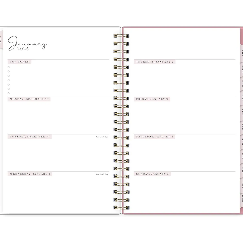 2025 Planners|Blue Sky 2025 Rachel Parcell Rose 5" x 8" Weekly & Monthly Planner, Plastic Cover, Multicolor (148189)