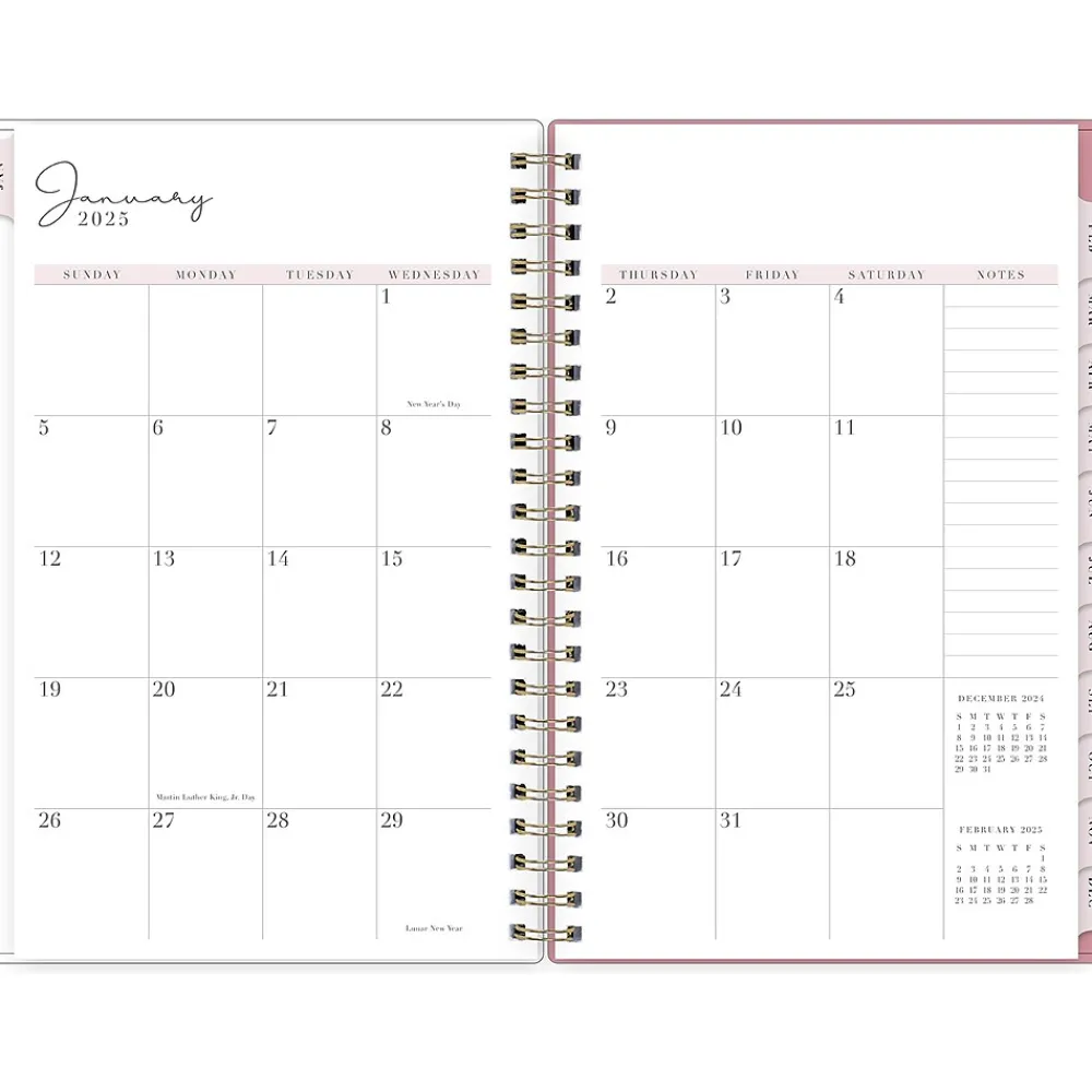 2025 Planners|Blue Sky 2025 Rachel Parcell Rose 5" x 8" Weekly & Monthly Planner, Plastic Cover, Multicolor (148189)