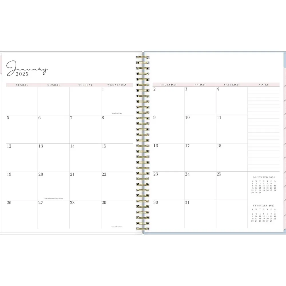 2025 Planners|Blue Sky 2025 Rachel Parcell Parcella 8.5" x 11" Weekly & Monthly Planner, Plastic Cover, Blue/White (151203)