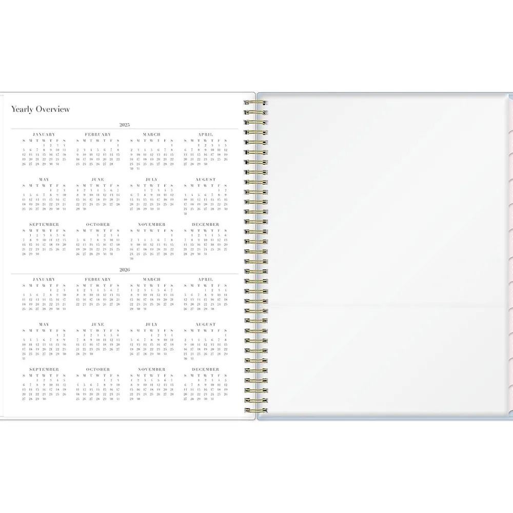 2025 Planners|Blue Sky 2025 Rachel Parcell Parcella 8.5" x 11" Weekly & Monthly Planner, Plastic Cover, Blue/White (151203)