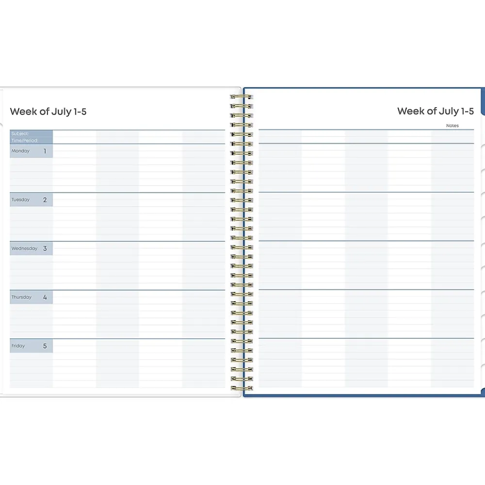 Academic Planners|Blue Sky 2024-2025 Raquel 8.5" x 11" Academic Weekly & Monthly Planner, Plastic Cover, Blue (145035)