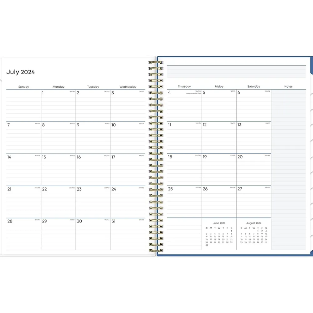 Academic Planners|Blue Sky 2024-2025 Raquel 8.5" x 11" Academic Weekly & Monthly Planner, Plastic Cover, Blue (145035)