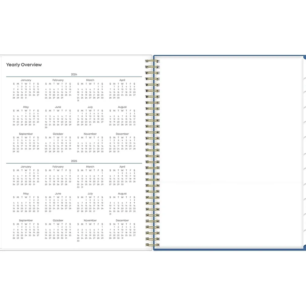 Academic Planners|Blue Sky 2024-2025 Raquel 8.5" x 11" Academic Weekly & Monthly Planner, Plastic Cover, Blue (145035)