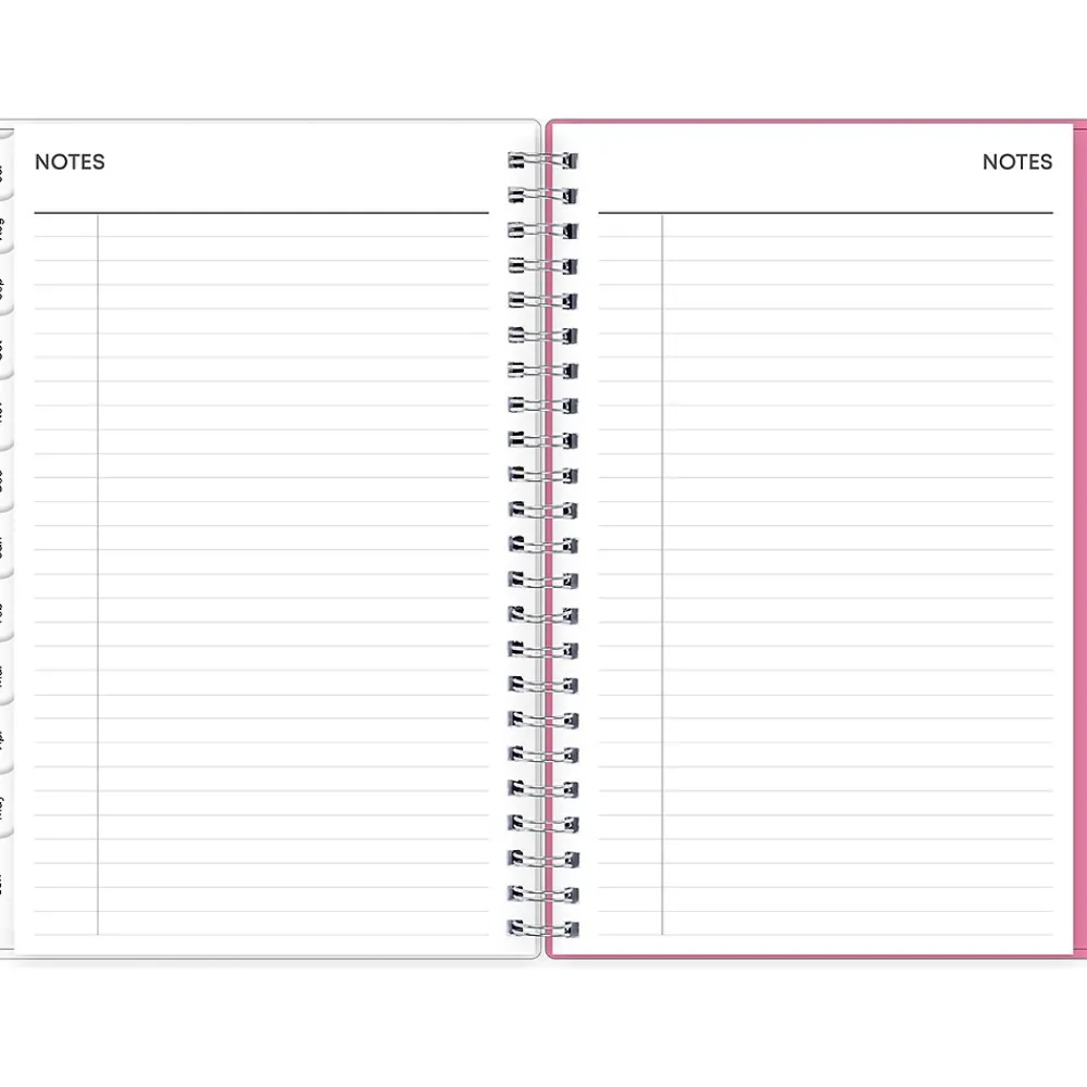 Academic Planners|Blue Sky 2024-2025 Roosevelt 5" x 8" Academic Weekly & Monthly Planner, Plastic Cover, Pink/Green (128692-A25)