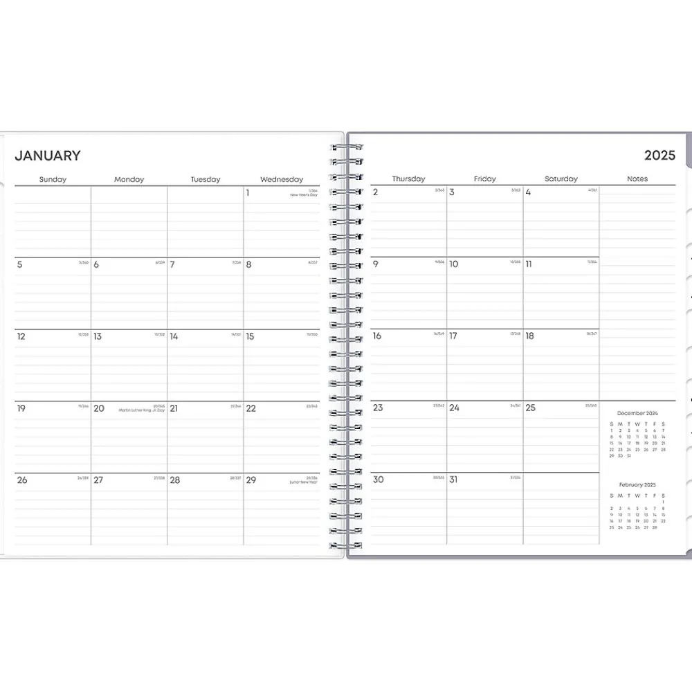 2025 Planners|Blue Sky 2025 Rue Du Flore 8" x 10" Monthly Planner, Plastic Cover, Green/Gray (101605-25)