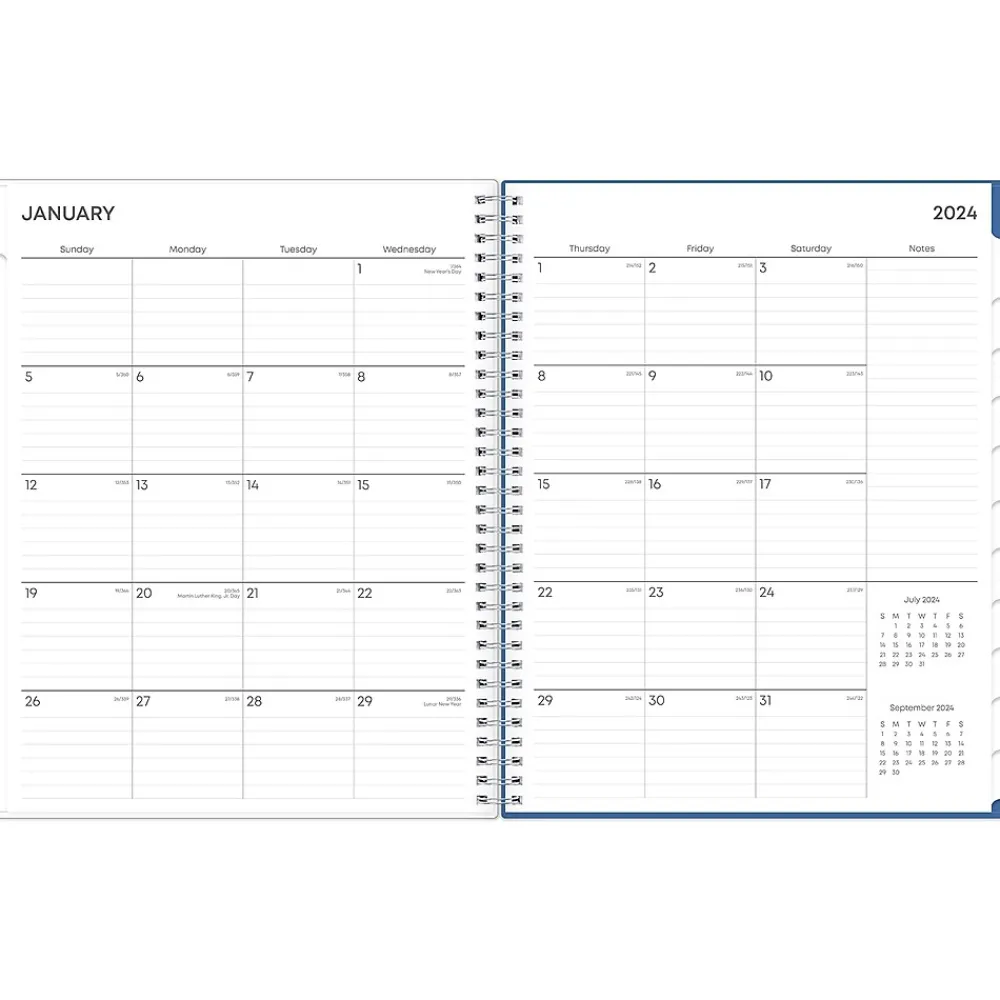 2025 Planners|Blue Sky 2025 Savoy Cool 8.5" x 11" Weekly & Monthly Planner, Plastic Cover, Blue (148762-25)