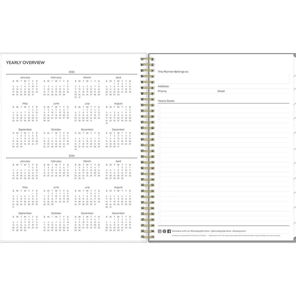2025 Planners|Blue Sky 2025 Sophie 8.5" x 11" Weekly & Monthly Planner, Plastic Cover, Multicolor (140087-25)