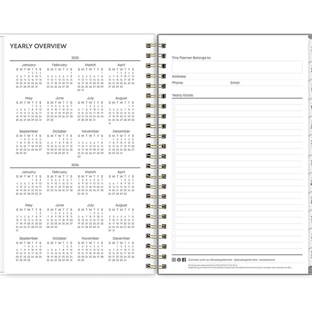 2025 Planners|Blue Sky 2025 Sophie 5" x 8" Weekly & Monthly Planner, Plastic Cover, Multicolor (140088-25)