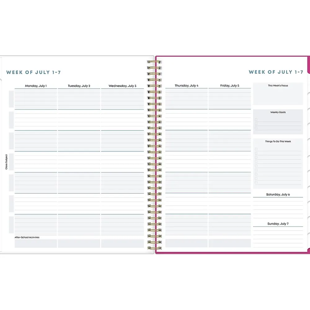 Academic Planners|Blue Sky 2024-2025 Star Confetti Bright 8.5" x 11" Academic Weekly & Monthly Planner, Plastic Cover, Multicolor (136609-A25)