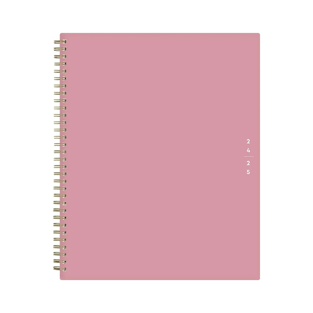 Academic Planners|Blue Sky 2024-2025 Teacher Lesson 8.5" x 11" Academic Weekly & Monthly Planner, Plastic Cover, Pink (145032)