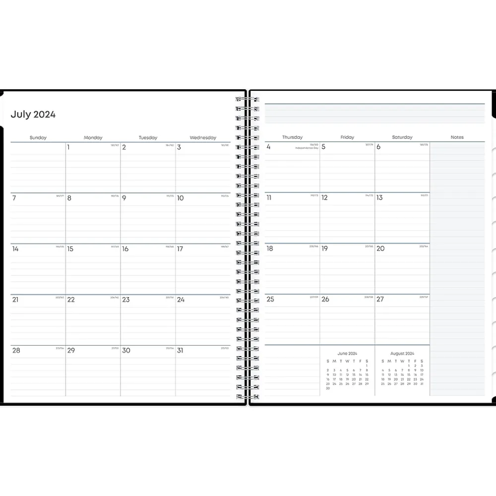 Academic Planners|Blue Sky 2024-2025 Teacher Lesson 8.5" x 11" Academic Weekly & Monthly Planner, Plastic Cover, Black (134433-A25)