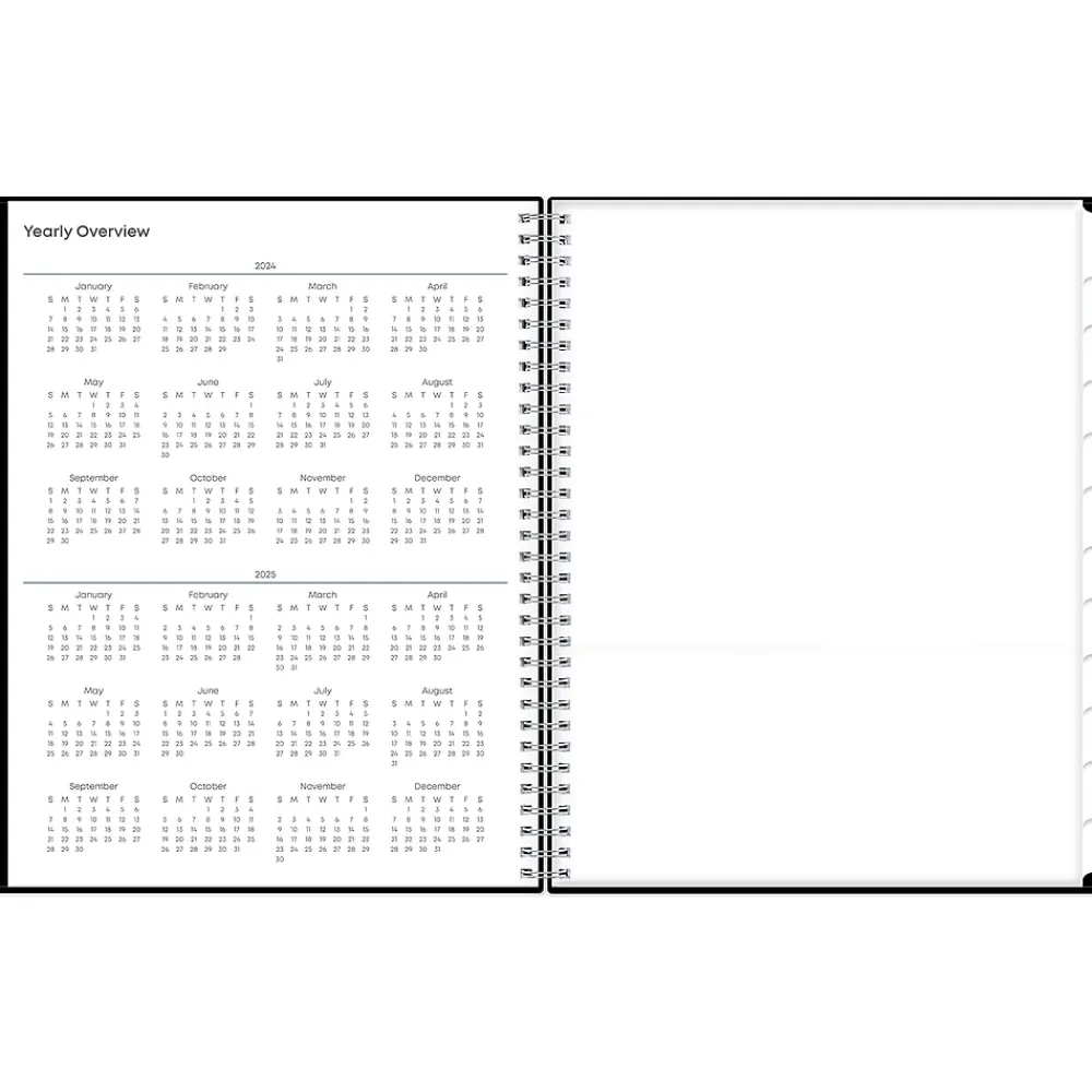 Academic Planners|Blue Sky 2024-2025 Teacher Lesson 8.5" x 11" Academic Weekly & Monthly Planner, Plastic Cover, Black (134433-A25)