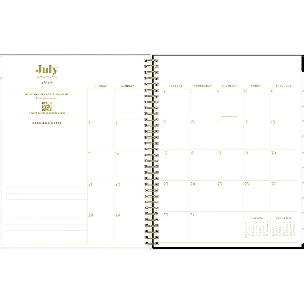 Academic Planners|Blue Sky 2024-2025 The House That Lars Built Primrose Pink 8.5" x 11" Academic Weekly & Monthly Planner, Black/Pink (149720)