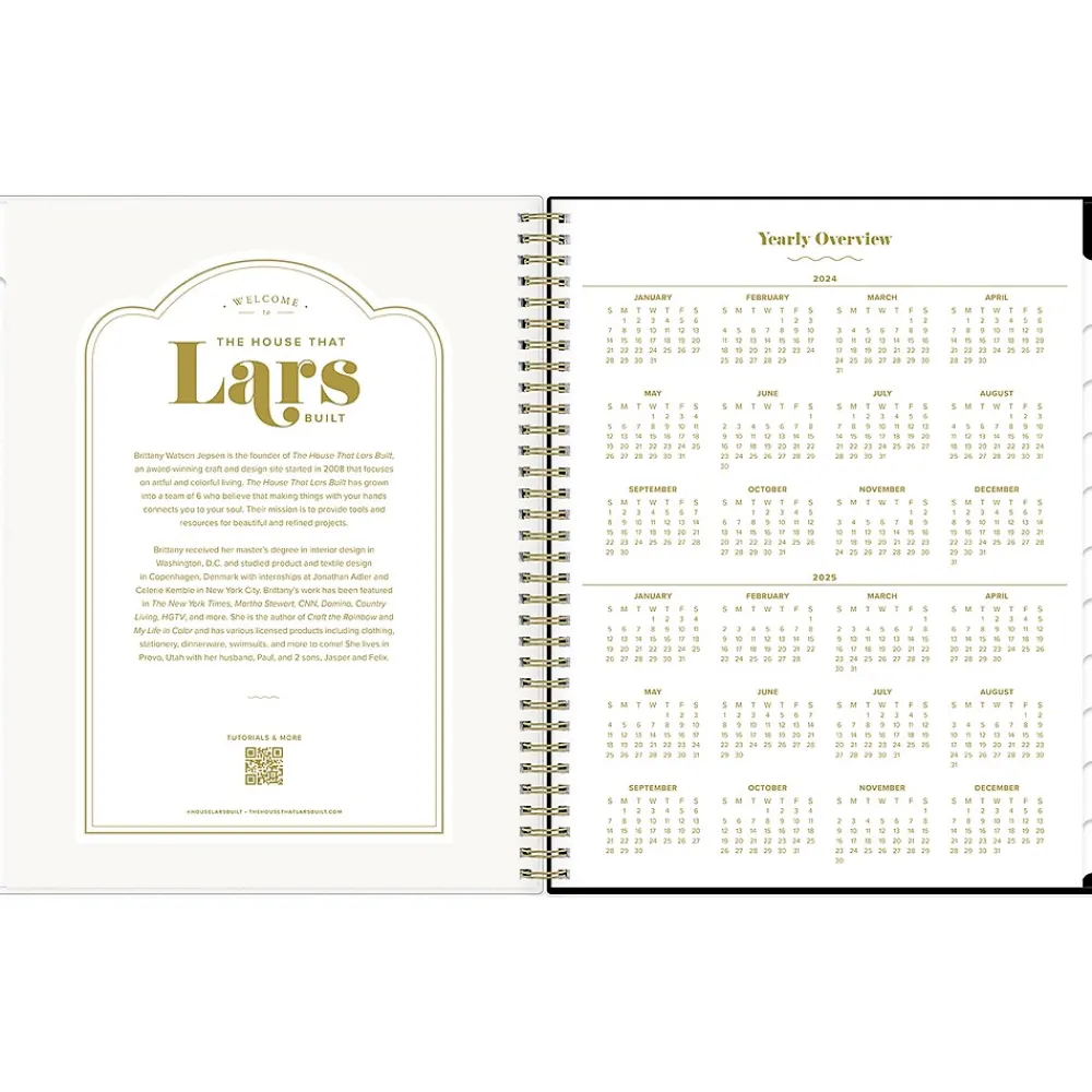 Academic Planners|Blue Sky 2024-2025 The House That Lars Built Primrose Pink 8.5" x 11" Academic Weekly & Monthly Planner, Black/Pink (149720)