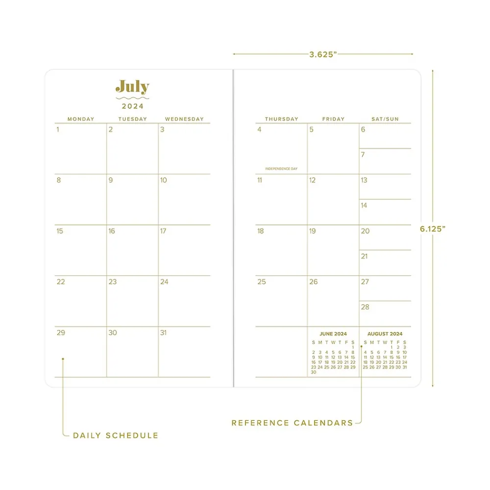 Academic Planners|Blue Sky 2024-2026 The House That Lars Built Aster 3.6" x 6.1" Academic Monthly Planner, Plastic Cover, Multicolor (145926)