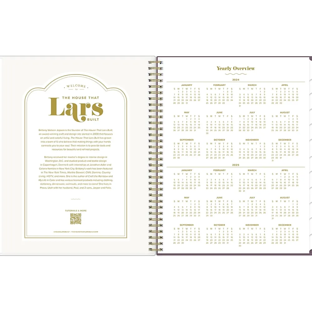 Academic Planners|Blue Sky 2024-2025 The House That Lars Built Lilac Red Floral 8.5" x 11" Academic Weekly & Monthly Planner, Plastic Cover