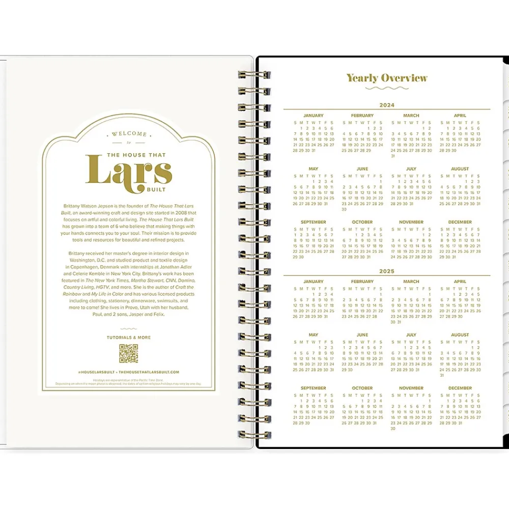 Academic Planners|Blue Sky 2024-2025 The House That Lars Built Primrose Pink 5" x 8" Academic Weekly & Monthly Planner, Plastic Cover